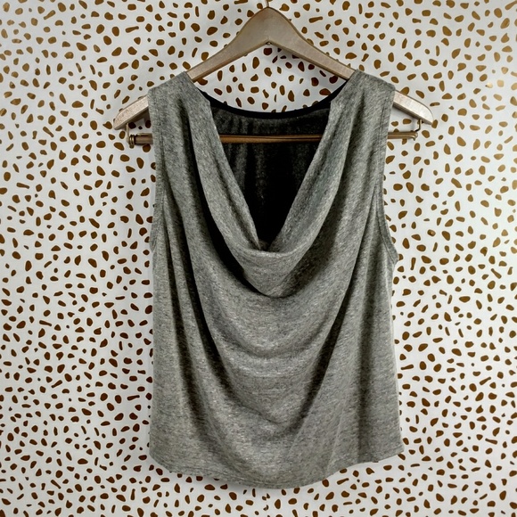 NWT Alice+Olivia Kassie linen cowl drape top - Picture 2 of 6